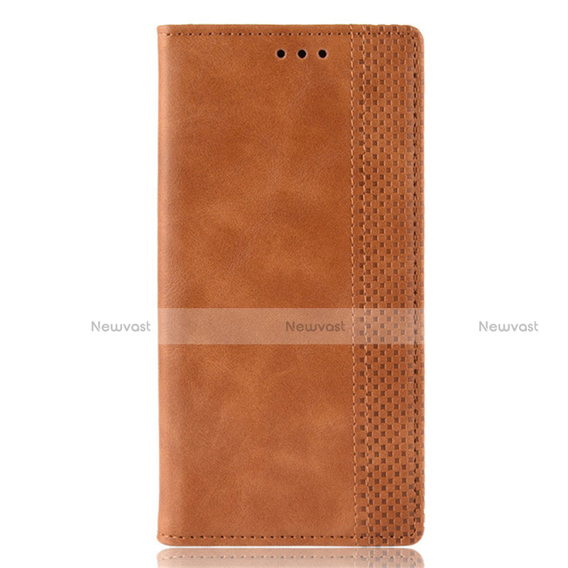 Leather Case Stands Flip Cover Holder for Motorola Moto E6s (2020) Orange