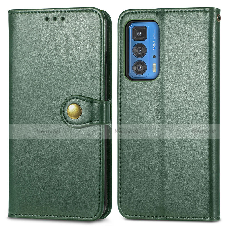 Leather Case Stands Flip Cover Holder for Motorola Moto Edge S Pro 5G Green