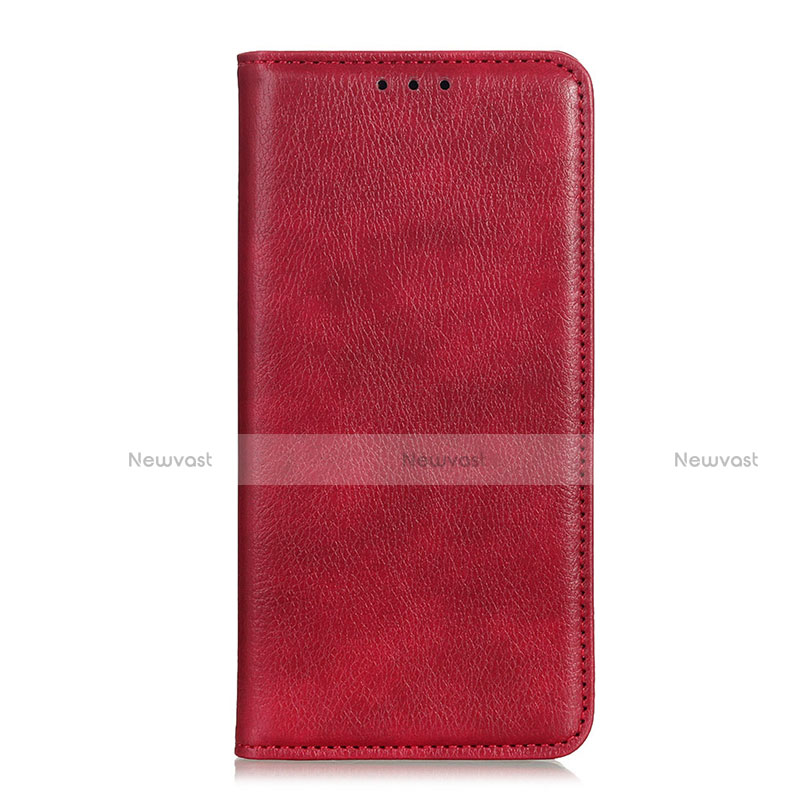 Leather Case Stands Flip Cover Holder for Motorola Moto G Fast Red