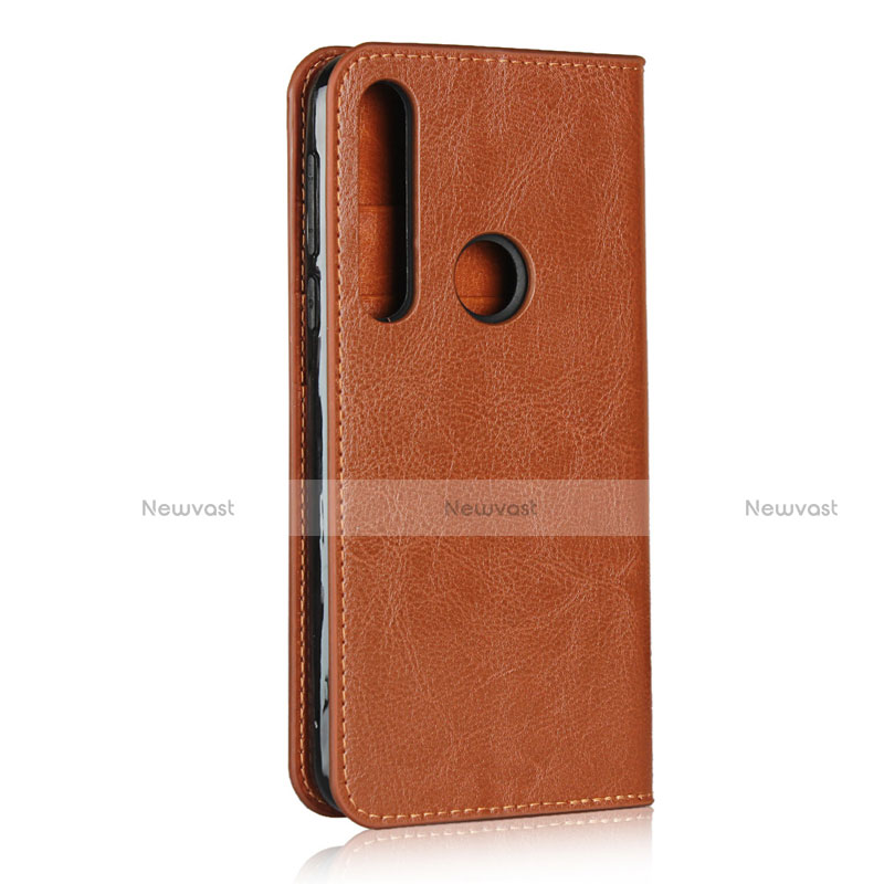 Leather Case Stands Flip Cover Holder for Motorola Moto G8 Play Orange