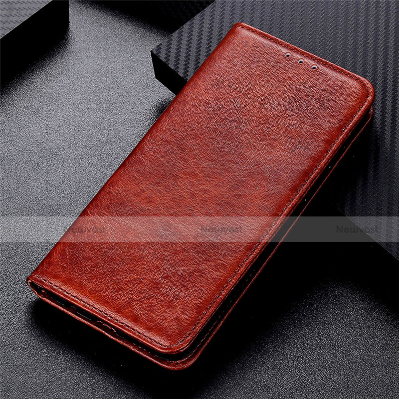 Leather Case Stands Flip Cover Holder for Motorola Moto G9 Power Brown