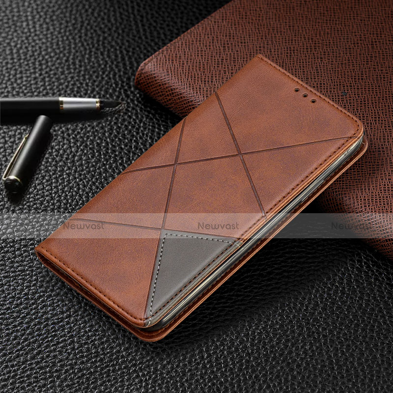 Leather Case Stands Flip Cover Holder for Nokia 1.3 Brown