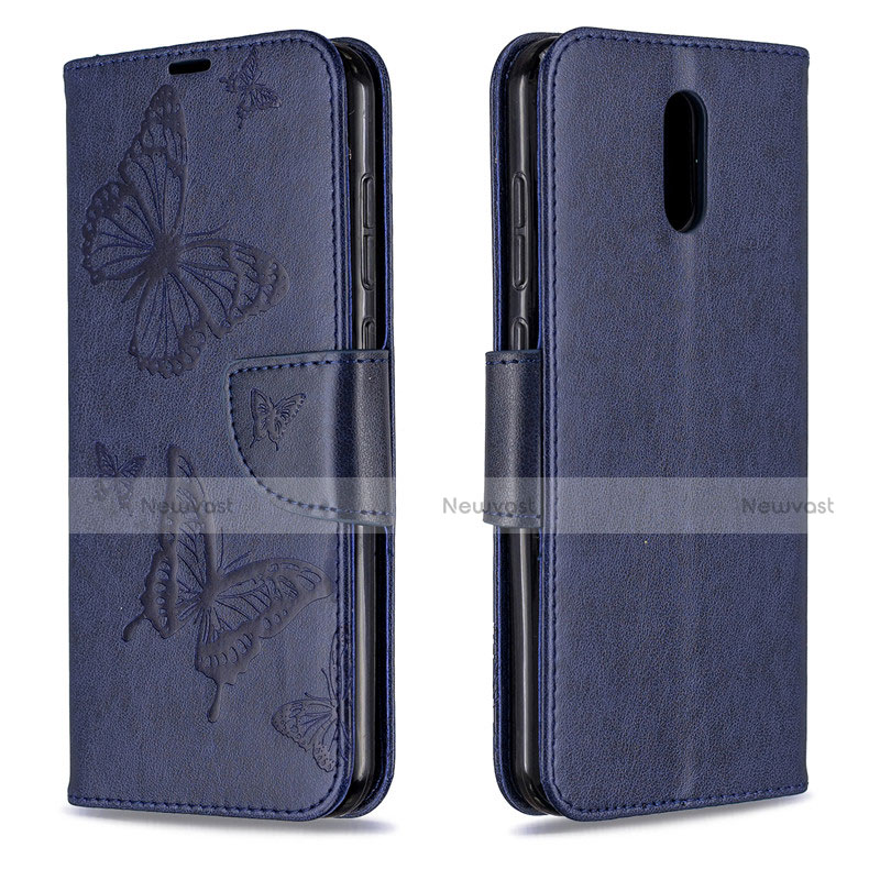 Leather Case Stands Flip Cover Holder for Nokia 2.3 Blue