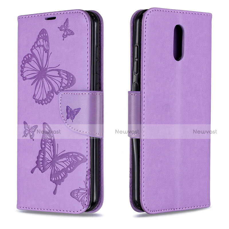 Leather Case Stands Flip Cover Holder for Nokia 2.3 Purple