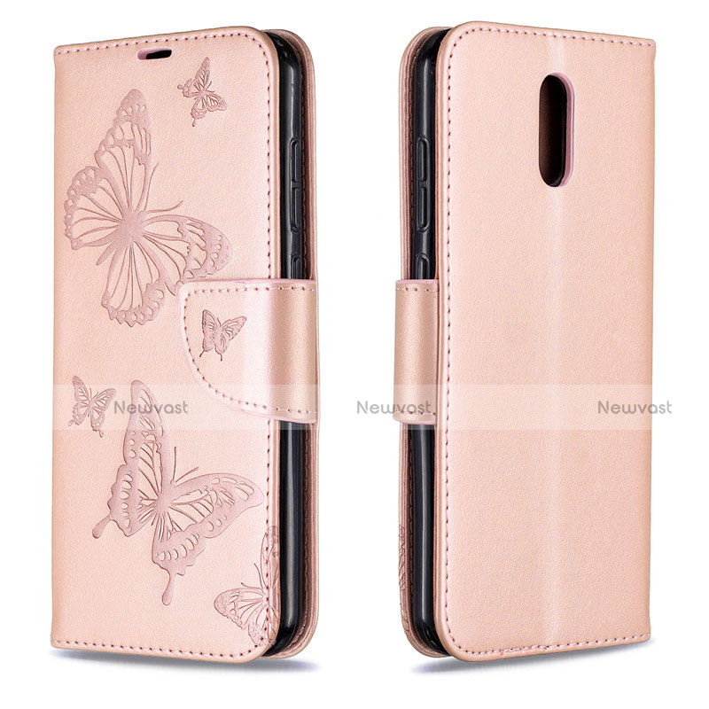 Leather Case Stands Flip Cover Holder for Nokia 2.3 Rose Gold