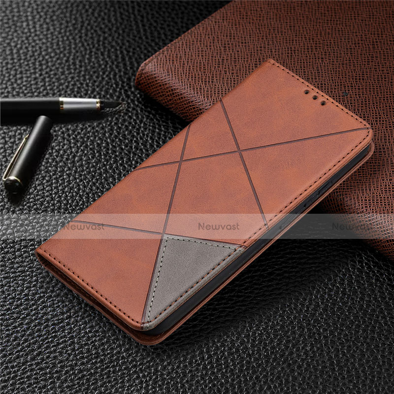 Leather Case Stands Flip Cover Holder for Nokia 3.4 Brown