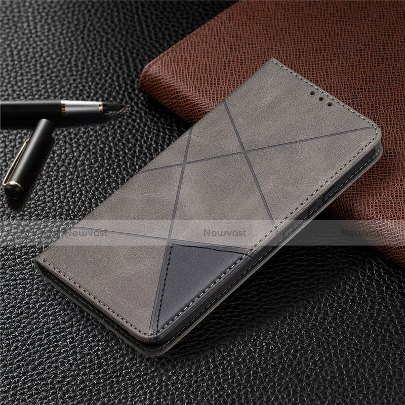 Leather Case Stands Flip Cover Holder for Nokia 3.4 Gray