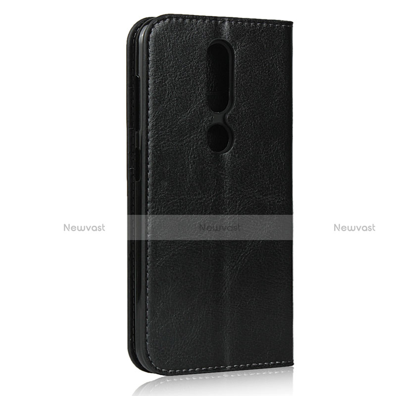 Leather Case Stands Flip Cover Holder for Nokia 4.2 Black