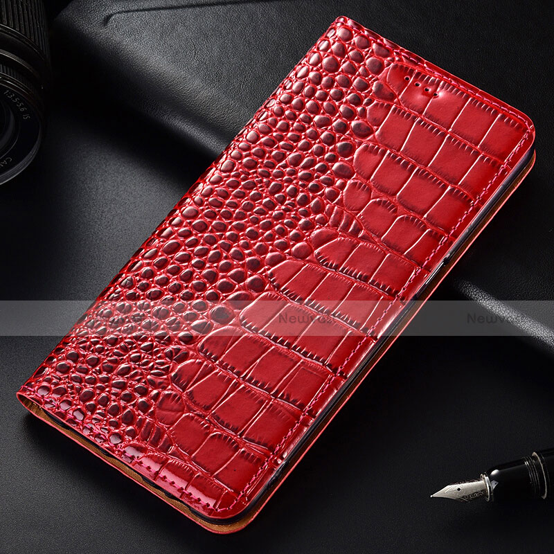 Leather Case Stands Flip Cover Holder for OnePlus 7T Pro 5G Red