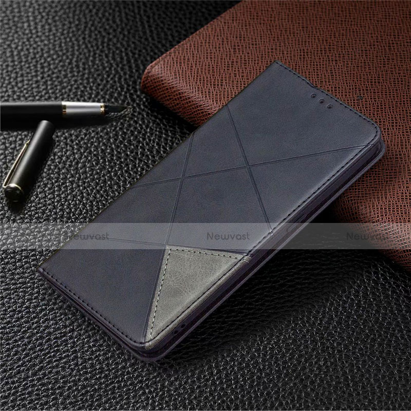 Leather Case Stands Flip Cover Holder for Oppo A15 Black