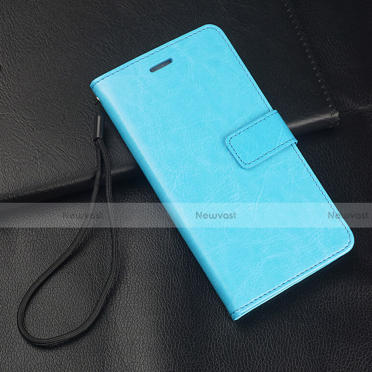 Leather Case Stands Flip Cover Holder for Oppo A5 (2020) Sky Blue