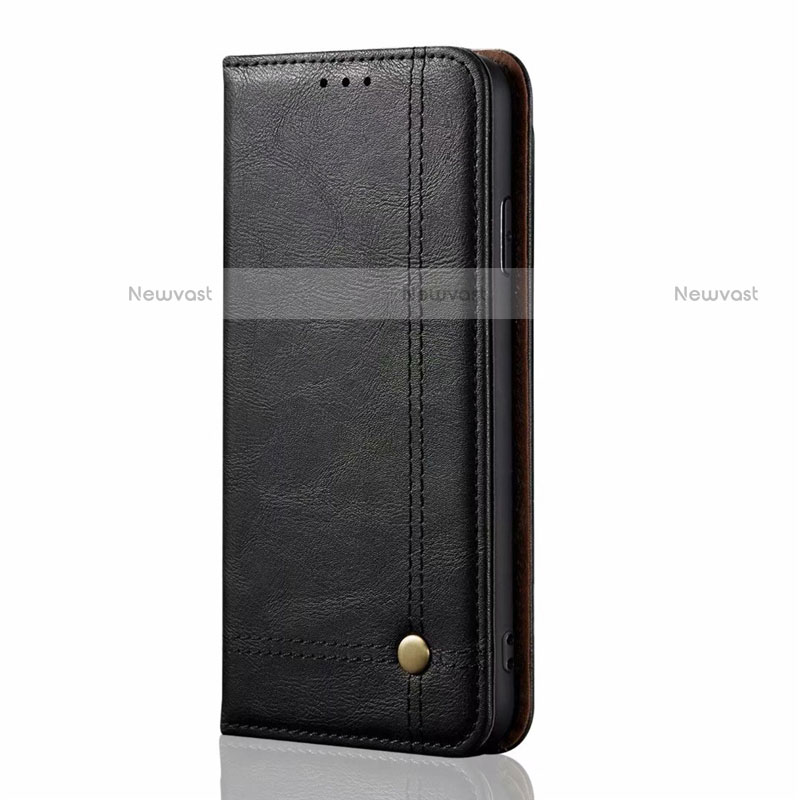 Leather Case Stands Flip Cover Holder for Oppo AX5 Black