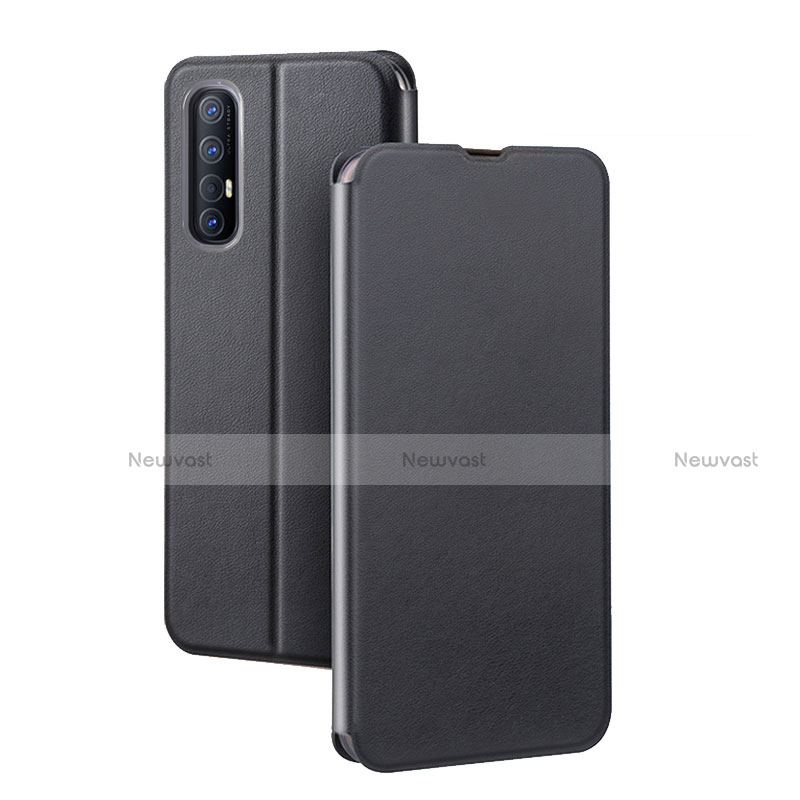 Leather Case Stands Flip Cover Holder for Oppo Find X2 Neo Black