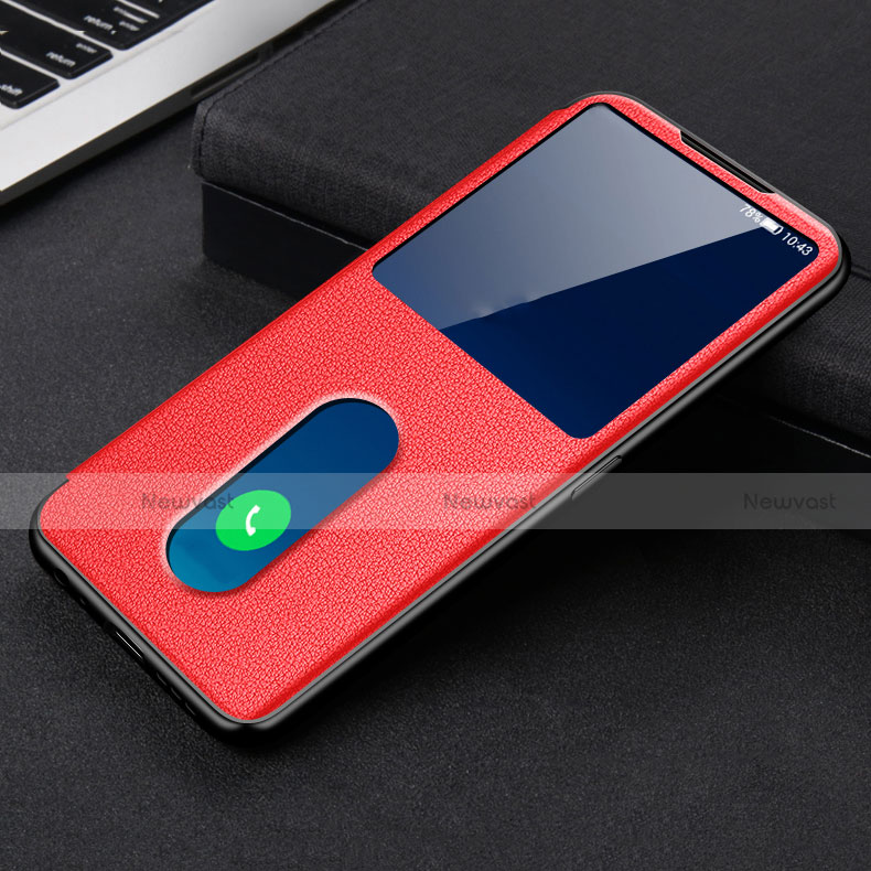 Leather Case Stands Flip Cover Holder for Oppo Find X3 Lite 5G Red