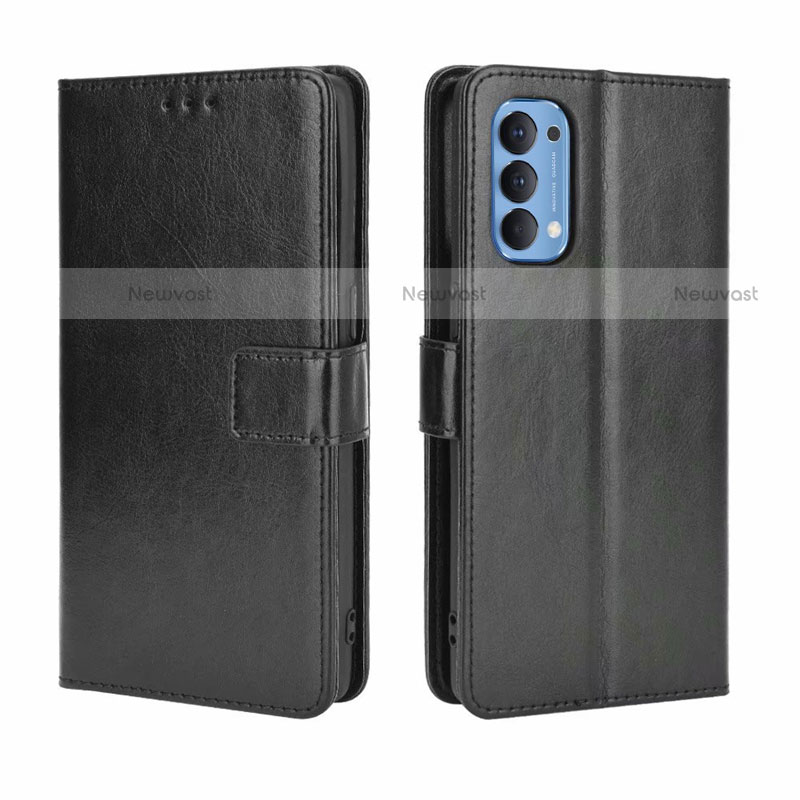 Leather Case Stands Flip Cover Holder for Oppo Reno4 4G