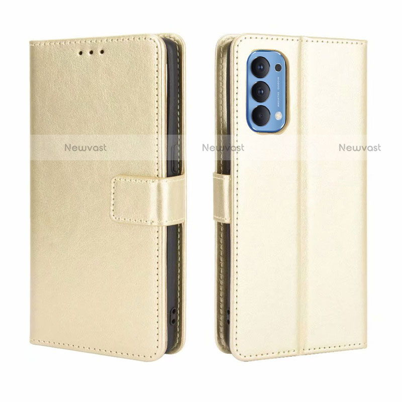 Leather Case Stands Flip Cover Holder for Oppo Reno4 4G