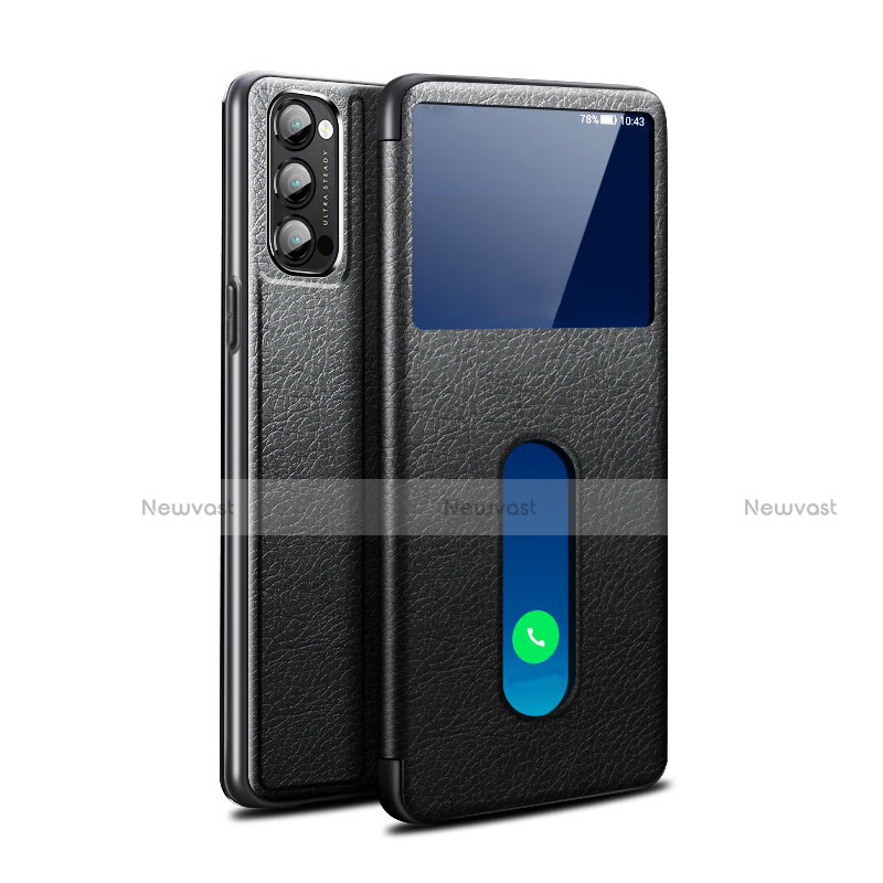 Leather Case Stands Flip Cover Holder for Oppo Reno4 5G