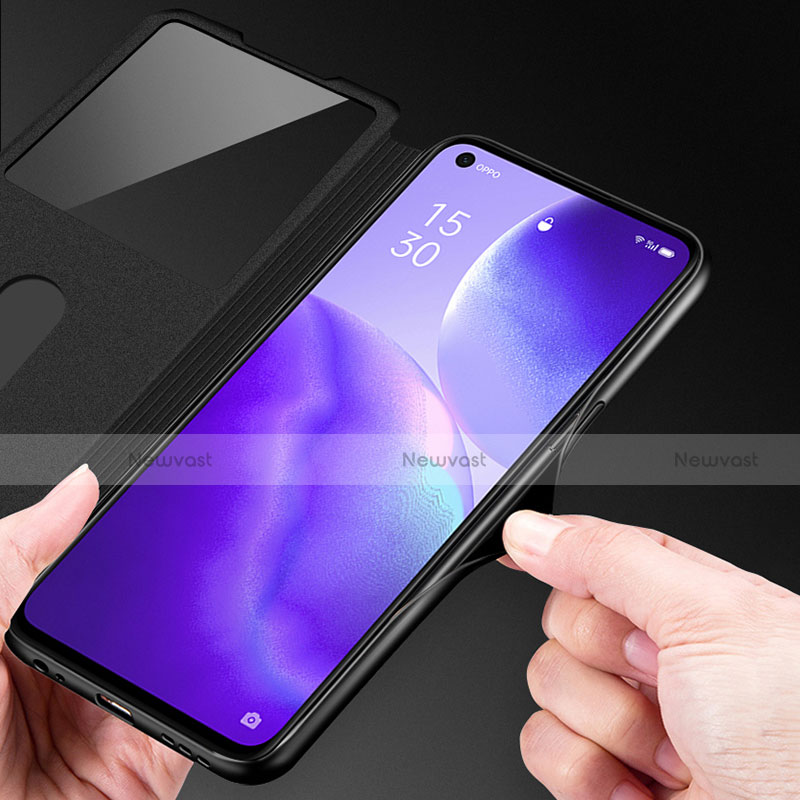 Leather Case Stands Flip Cover Holder for Oppo Reno5 5G