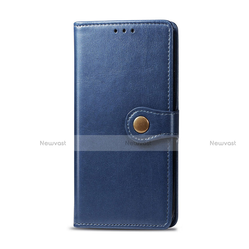 Leather Case Stands Flip Cover Holder for Realme 6i Blue