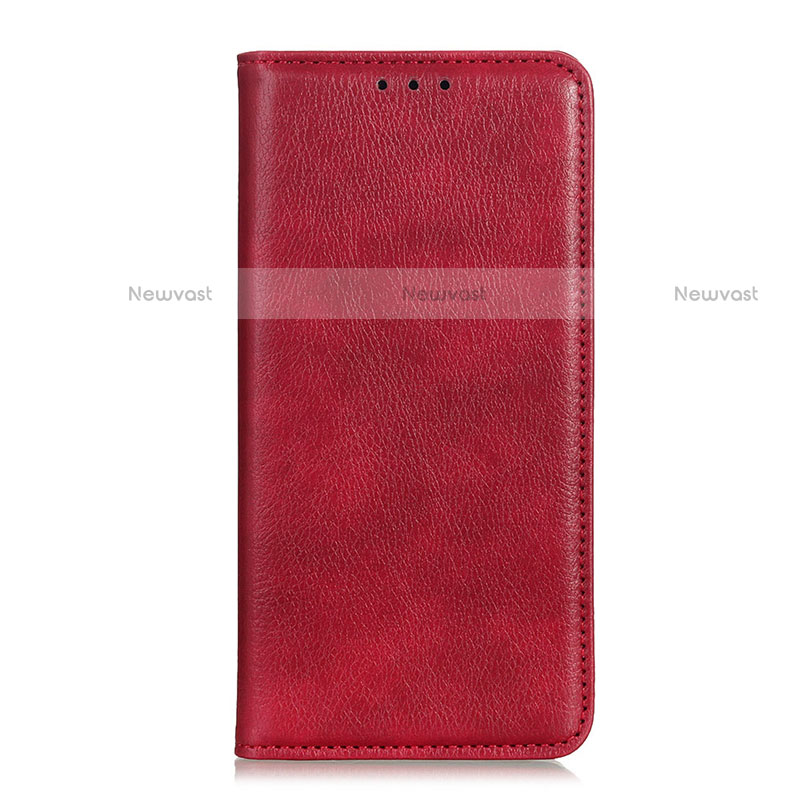 Leather Case Stands Flip Cover Holder for Realme C11 Red