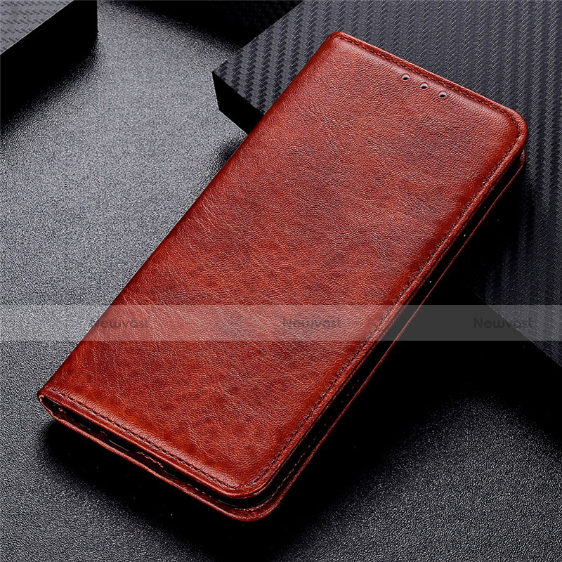Leather Case Stands Flip Cover Holder for Realme Narzo 20 Pro Brown