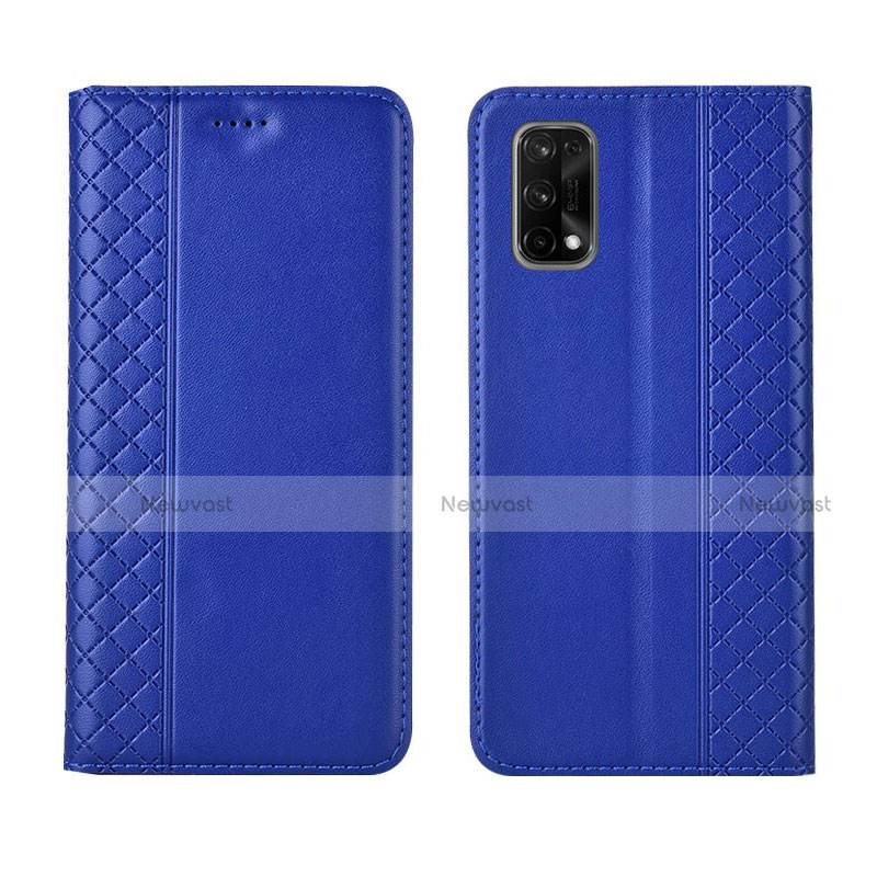 Leather Case Stands Flip Cover Holder for Realme Q2 Pro 5G Blue