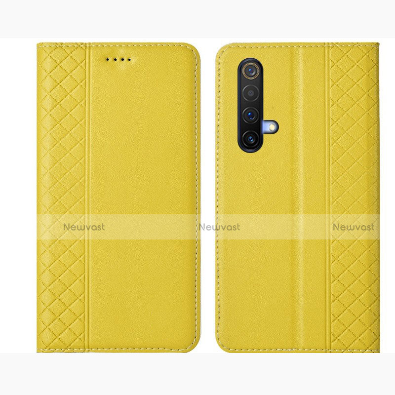 Leather Case Stands Flip Cover Holder for Realme X3 SuperZoom Yellow