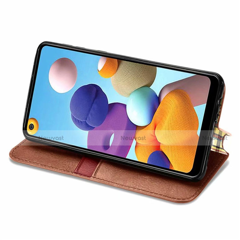 Leather Case Stands Flip Cover Holder for Samsung Galaxy A21