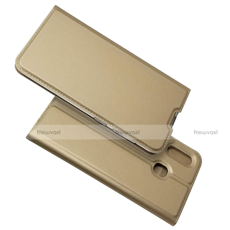 Leather Case Stands Flip Cover Holder for Samsung Galaxy A30 Gold