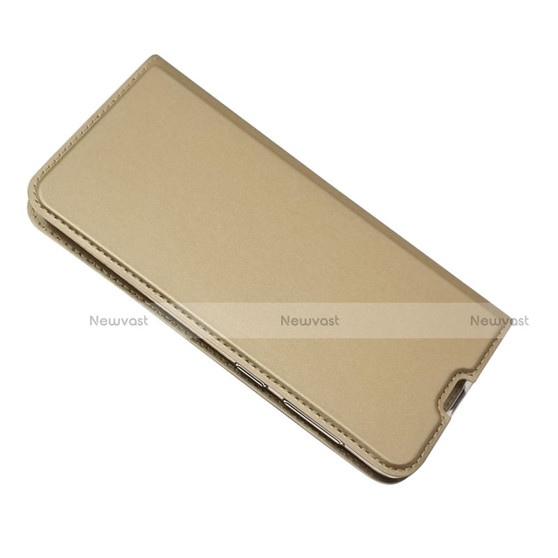 Leather Case Stands Flip Cover Holder for Samsung Galaxy A50 Gold