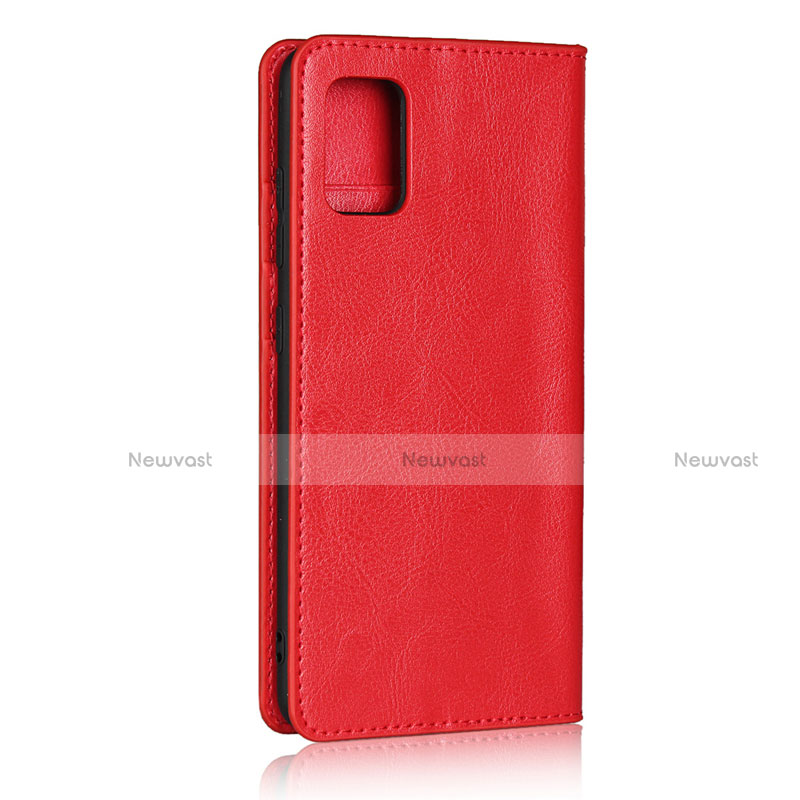 Leather Case Stands Flip Cover Holder for Samsung Galaxy A51 4G Red