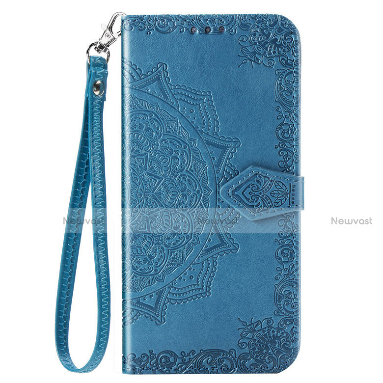 Leather Case Stands Flip Cover Holder for Samsung Galaxy A51 5G Blue