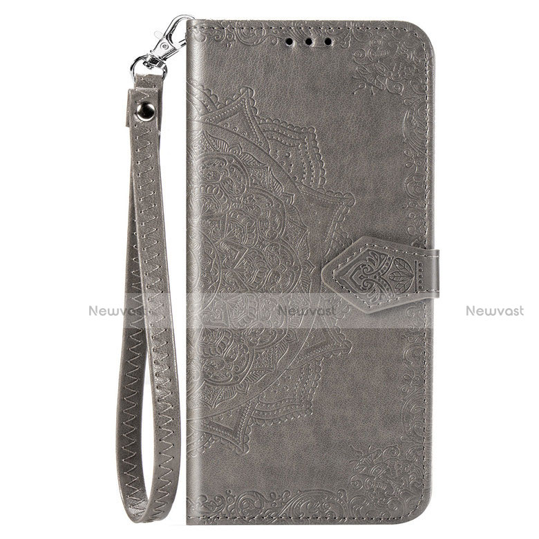 Leather Case Stands Flip Cover Holder for Samsung Galaxy A51 5G Gray