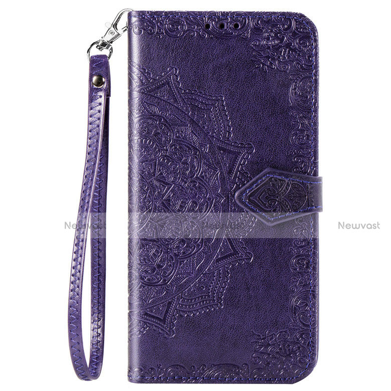 Leather Case Stands Flip Cover Holder for Samsung Galaxy A51 5G Purple