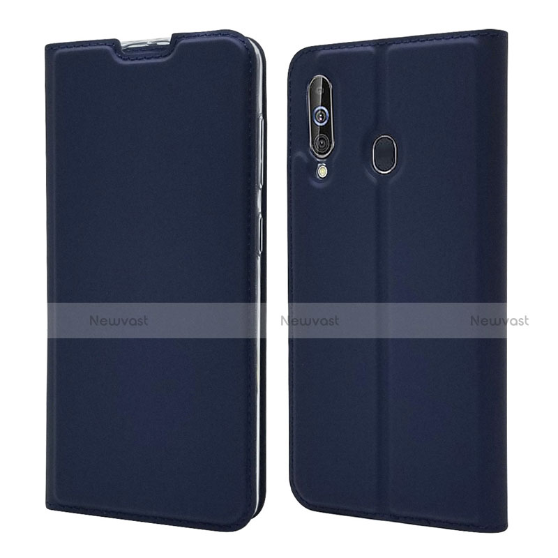 Leather Case Stands Flip Cover Holder for Samsung Galaxy A60 Blue