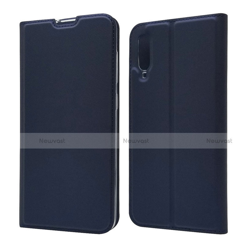 Leather Case Stands Flip Cover Holder for Samsung Galaxy A70 Blue