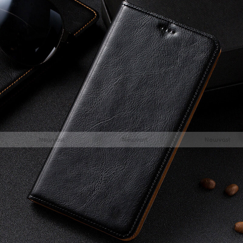 Leather Case Stands Flip Cover Holder for Samsung Galaxy A81 Black