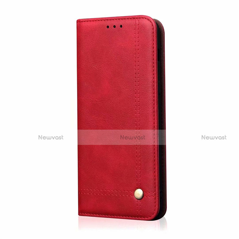 Leather Case Stands Flip Cover Holder for Samsung Galaxy M21s Red