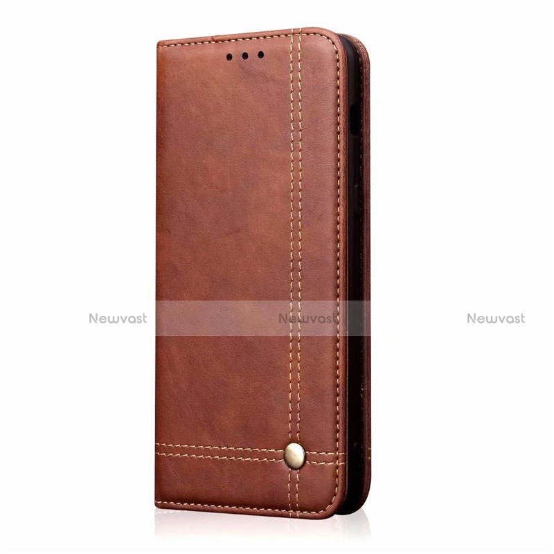 Leather Case Stands Flip Cover Holder for Samsung Galaxy M31 Prime Edition Brown