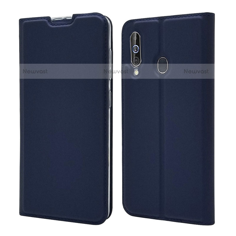 Leather Case Stands Flip Cover Holder for Samsung Galaxy M40 Blue