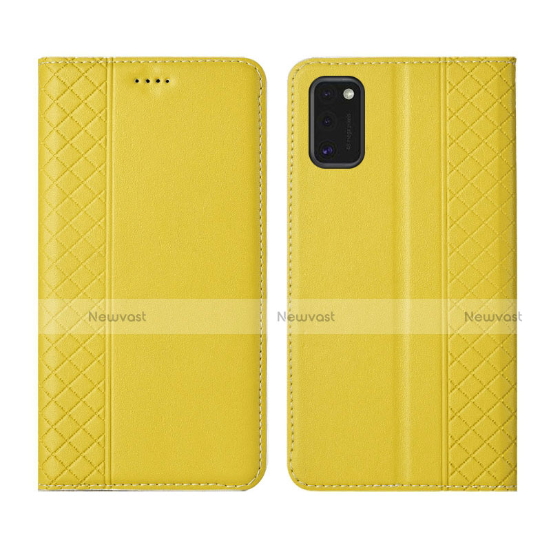 Leather Case Stands Flip Cover Holder for Samsung Galaxy M51 Yellow