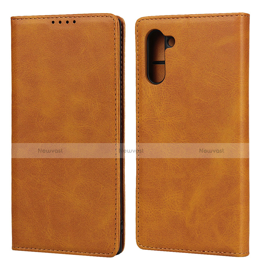 Leather Case Stands Flip Cover Holder for Samsung Galaxy Note 10 Orange