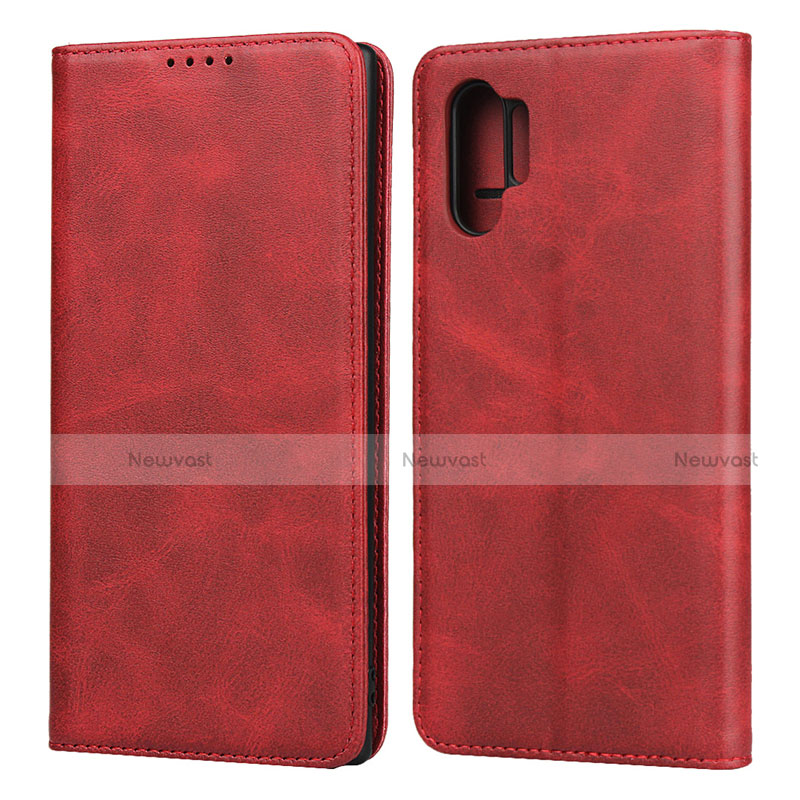 Leather Case Stands Flip Cover Holder for Samsung Galaxy Note 10 Plus 5G Red