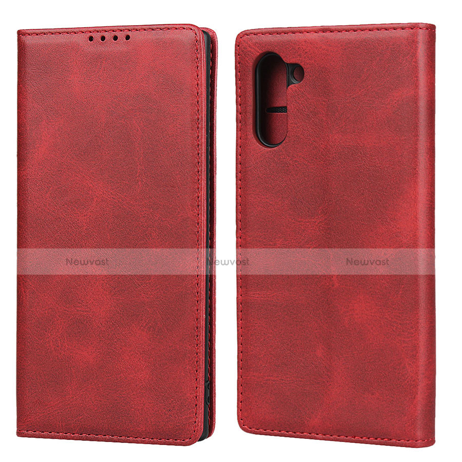 Leather Case Stands Flip Cover Holder for Samsung Galaxy Note 10 Red