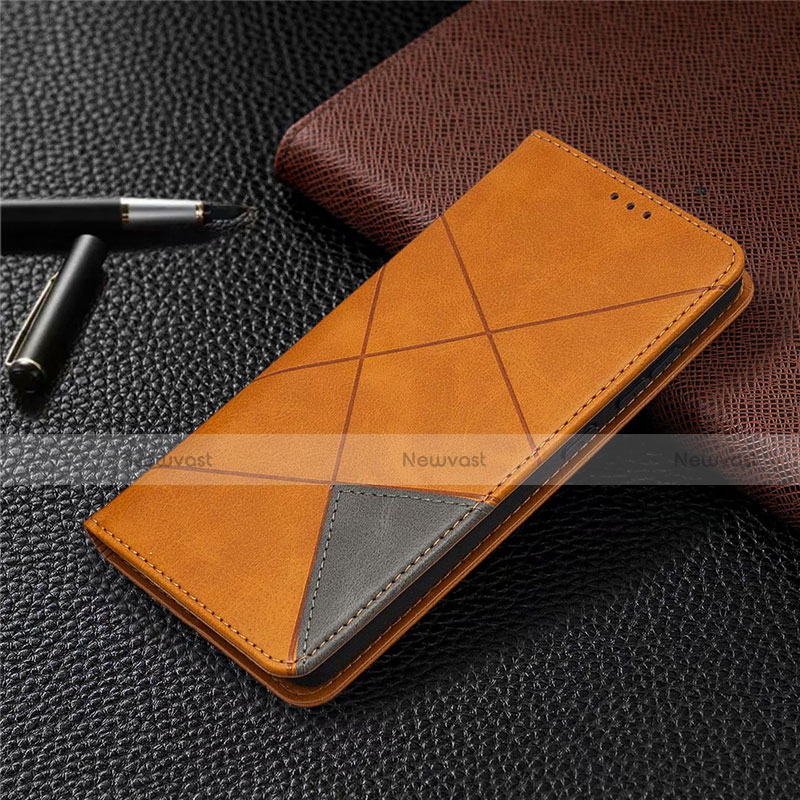 Leather Case Stands Flip Cover Holder for Samsung Galaxy S20 FE 5G Light Brown