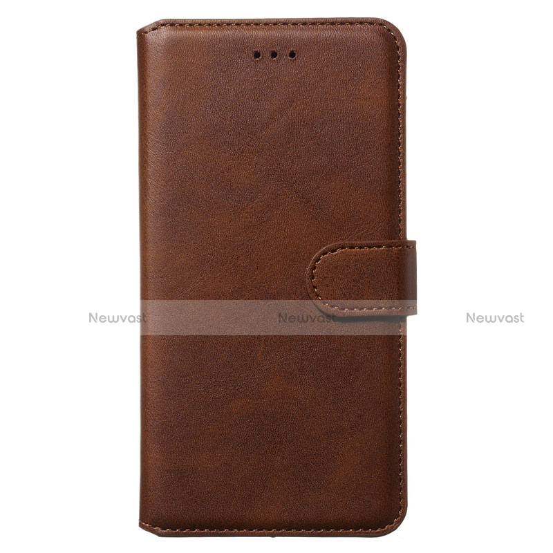 Leather Case Stands Flip Cover Holder for Samsung Galaxy S20 Ultra 5G Brown