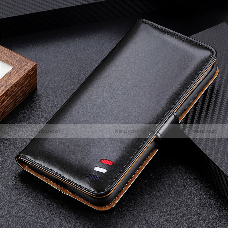 Leather Case Stands Flip Cover Holder for Samsung Galaxy S21 5G Black