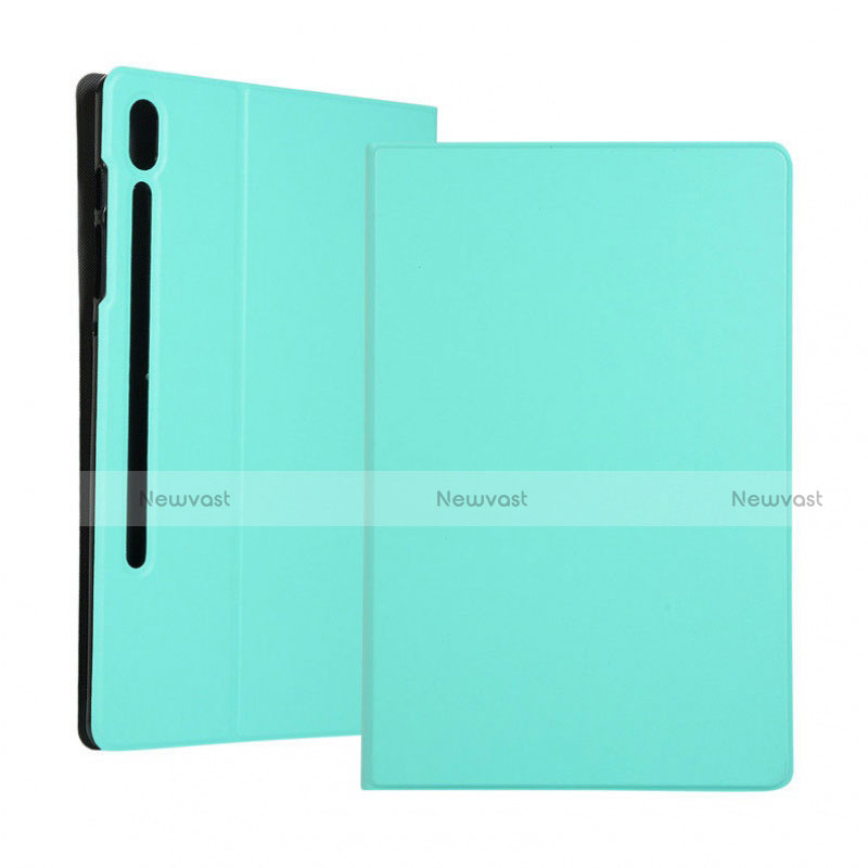 Leather Case Stands Flip Cover Holder for Samsung Galaxy Tab S6 10.5 SM-T860 Cyan