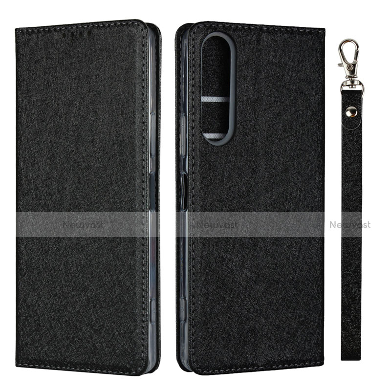 Leather Case Stands Flip Cover Holder for Sony Xperia 1 II Black