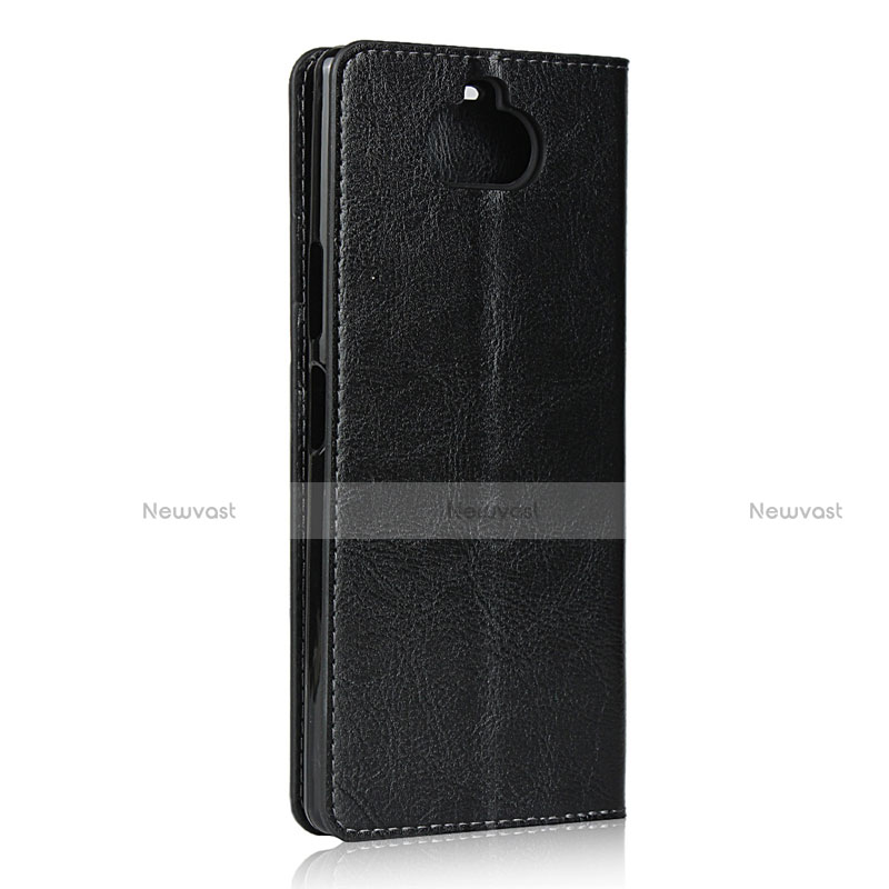Leather Case Stands Flip Cover Holder for Sony Xperia 8 Black